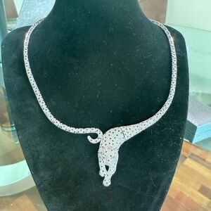 Gorgeous Silver Leopard Necklace